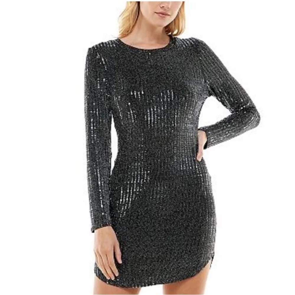 black shimmer bodycon dress MRS. SMITH STRETCH LEATHER DRESS – AS by DF